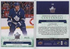 2017 Upper Deck Toronto Maple Leafs Centennial Captains Green /25 Dion Phaneuf