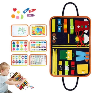 Busy Boards Montessori Toys For Toddlers Sensory Toys Learning Basic Dress Skill - Picture 1 of 9