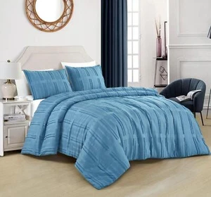 Chezmoi Collection 3-Piece Geometric Clip Jacquard Comforter Set - Picture 1 of 20