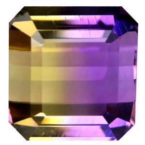10.95 ct Eye-popping Octagon Cut (13 x 12 mm) Brazil Purple and Yellow Ametrine - Picture 1 of 1