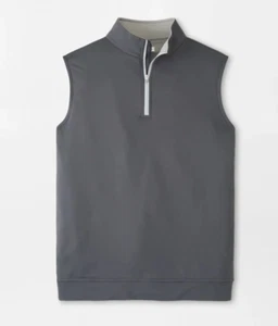 Peter Millar 1/4 Zip Golf Vest Men's Large Crown Sport Wicking Stretch Gray -NEW - Picture 1 of 5