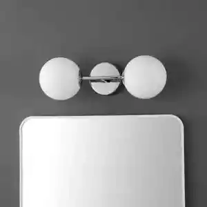SAFAVIEH Hymn 2-Light LED Chrome Metal Wall Sconce with White Shade - Picture 1 of 5