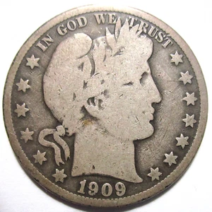 1909 o Barbiere mezzo dollaro VG New Orleans come nuovo data più dura - Foto 1 di 3