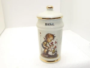 1987 Hummel Danbury barattolo spezie in porcellana finiture oro 4" - basilico - Foto 1 di 5