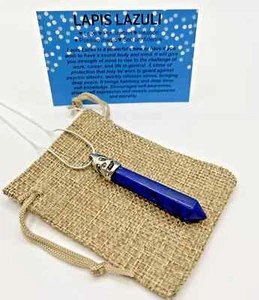 Lapis Lazuli Gemstone Pendant Necklace + card +gift bag - Picture 1 of 8