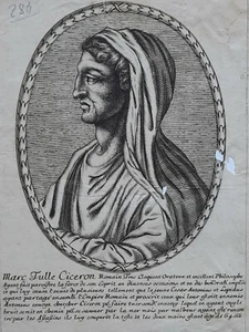 Marc Tulle di Cicerone: " Ritratto Cicero Incisione XVIII° - Bild 1 von 2