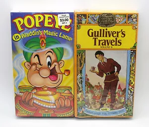 2 neue VHS Kassetten POPEYE ALADDINS MAGISCHE LAMPE & Gullivers Reisen Max Fleischer - Bild 1 von 3