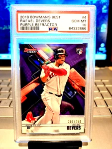 2018 Bowman's Best #207/250 Rafael Devers Rookie Purple Refractor #4 Gem Mt. 10 - Picture 1 of 9