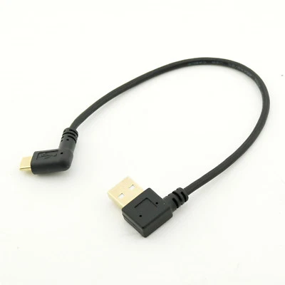Gold USB 2.0 A Male Left Angle To Type C Male Right Angle Charge Sync Data Cable - Image 1 of 4