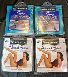 4) No Nonsense Pantyhose Size: A * 2) Almost Bare & 2) Sheer Endurance all new - Picture 1 of 6