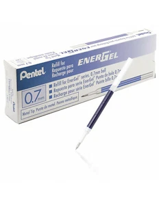 10 X Pentel LR7 Roller Ricarica per Energel Penna Gel 0.7mm Metallo Tip - Blu - Picture 1 of 6