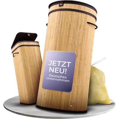 Müllsackständer Bambus – Gelber Sack Ständer 80L Mülleimer Rund - Tropi® - Bild 1 von 4