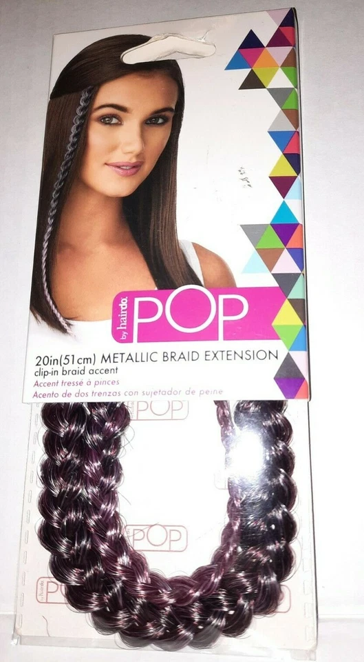 Hairdo POP 20" Pulgadas Extensión Trenza Metálica Rosa Clip-in Acento Trenza Nuevo Foto 1 de 1