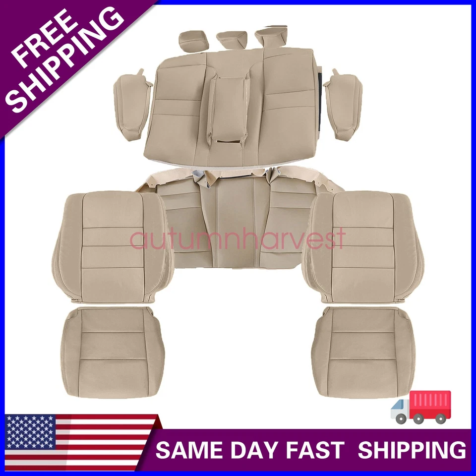 For 2008-2012 Honda Accord EX-L Front & Second Row SEAT COVER With Headrest Tan - Image 1 of 4