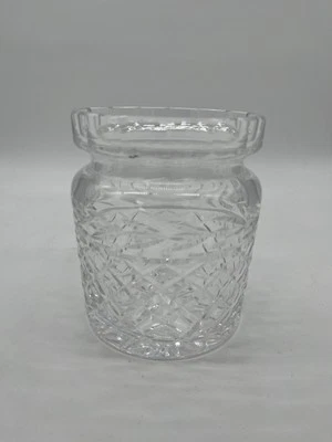 Waterford Crystal Christmas Tree Pattern/Cut Biscuit/Candy Jar 7x5" w/ Cover - Image 1 of 4