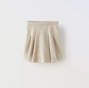 NWT Zara girls pleated knit skirts beige & grey x2 size 13 14 years - Picture 1 of 6