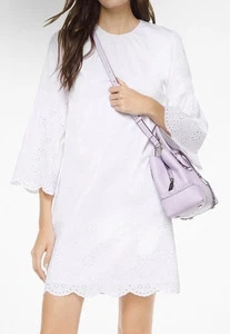 Vestido Michael Kors Ojales Manga Campana Elástico Ojo de Cerradura Forrado Blanco Mujer Mediano - Imagen 1 de 14