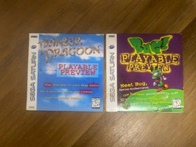 Lot Of 2 Sega Saturn Playable Preview Disc Bug! and Panzer Dragoon Tested