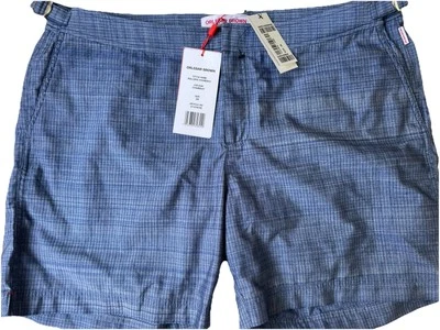 ORLEBAR коричневый синий Chambray бульдог плавки размер 38 $375 новый с ярлыками - Изображение 1 из 4