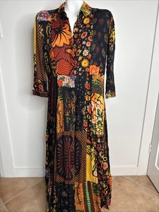Vestido Mujer Desigual Mr. Christian Lacroix Cinturón Manga Larga Talla XL Multicolor - Imagen 1 de 7