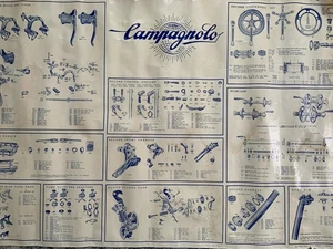 Vintage 1973 Campagnolo Road Bike Components Poster - Picture 1 of 11
