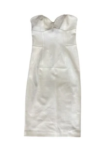 $559 L'AGENCE AVANGARD WHITE STRAPLESS BOWTIE COCKTAIL DRESS STRETCH SZ 2 - Picture 1 of 7
