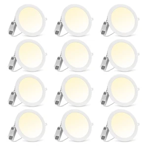 7" LED Recessed Ceiling Panel Down Light 12 Pack 3 Color 15W Slim Spot Lamp Home - Picture 1 of 12