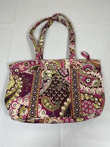 Vera Bradley Retired Paisley Very Berry Pattern Shoulder Tote - Picture 1 of 6