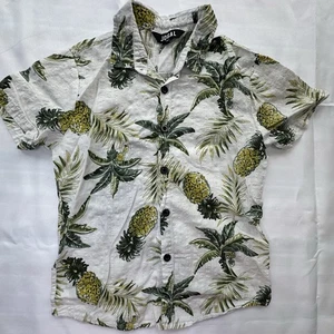 Jogal Manga Corta Botones Palmeras y Piñas Niños 10 Hawaianos Tropicales - Imagen 1 de 9
