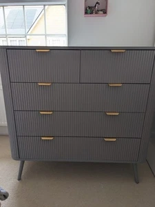 Dusk Hattie Light Grey 5 Drawer Chest of Drawers - Picture 1 of 7
