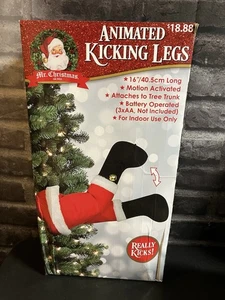 Animated Kicking Legs Santa Claus Tree 16"L Motion Activated - Picture 1 of 5