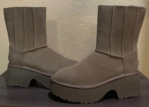 UGG Classic Twin Seam New Heights women's Hickory suede platform boots size 10 - Picture 1 of 5