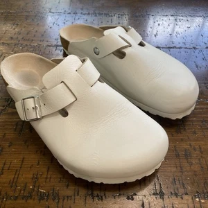 Birkenstock weiß Clogs Boston Gr. 42 L11 M 9 geschlossene Zehe Schnalle Schuhe Slipper - Bild 1 von 14