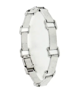 Classic Wristband Link 7.5 In High Polish Unisex Bracelet 925 Sterling Silver - Picture 1 of 6