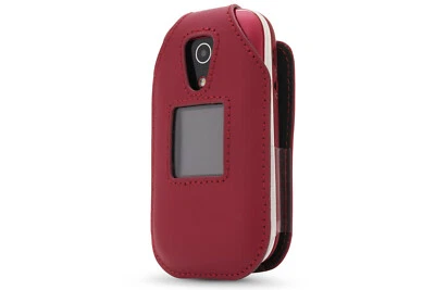 Fitted Leather Case for Consumer Cellular Doro 7050 7050L Beltron Warranty RED - Image 1 of 4