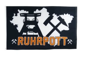 Fahne Deutschland Ruhrpott Ruhrgebiet 4 Flagge Pott Hissflagge 90x150cm - Picture 1 of 1