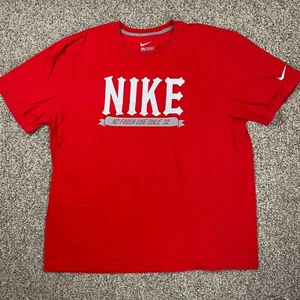 Nike Shirt Mens 2XL XXL Red Logo Running There Is No Finish Line Tee - Picture 1 of 10