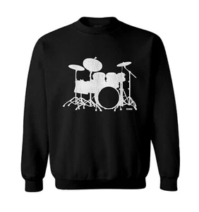Drum Silhouette - Future Musician Drummer Band Toddler Crewneck Sweater - Picture 1 of 8
