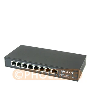 DSLRKIT Gigabit 8 Ports Passive PoE Switch Injector Ethernet NO Power Adapter - Picture 1 of 6