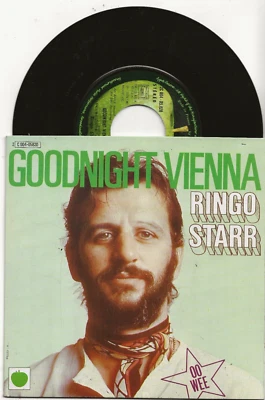 RINGO STARR BEATLES GOODNIGHT VIENNA RARE VINYL SINGLE FROM FRANCE + FAB PIC - Image 1 of 2