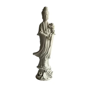 Chinesisch weiß weiß weiß China Porzellan Guanyin Kwanyin Figur Statue 14" - Bild 1 von 6