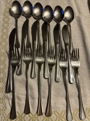 Altes WMF Besteck Set für 6 Personen 18 teilig Cromargan Edelstahl Schlicht - Bild 1 von 4