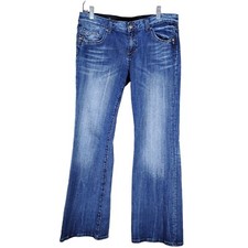 Rerock For Express Women's Low Rise Boot Cut Jeans Medium Wash Size 12