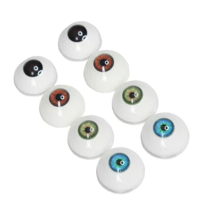 COSDOLL 4 Pairs of 4 Colors 33mm Half Round Realistic Acrylic Eyes for Halloween Props