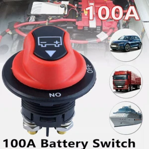 100A 12V Battery Switch Isolator Cut Off Kill For Car Knob Marine Boat Motorbike - Picture 1 of 11