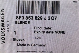 Original Blende für Audi Cabriolet 8F0 853 829 J 3Q7 - Bild 1 von 1