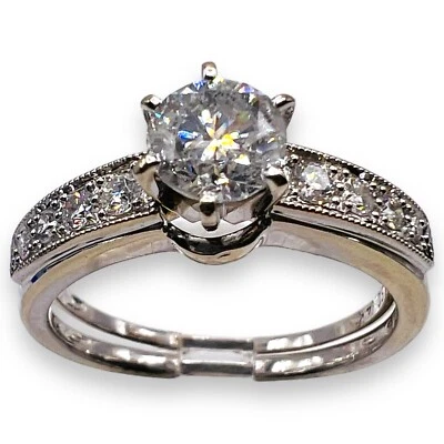 14k White Gold Natural Diamond Engagement Ring  - Image 1 of 4