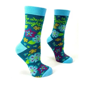 Calcetines para mujer The World Laughs in Flowers talla 9-11 Fabdaz moda floral - Imagen 1 de 1