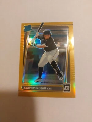 2021 Donruss Optic Rated Rookie Gold Andrew Vaughn 01/10 Chicago White Sox - Image 1 of 4