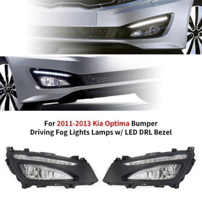Luces antiniebla de conducción para parachoques Kia Optima 2011-2013 con bisel LED DRL DIESTRO+DERECHO Foto 1 de 4